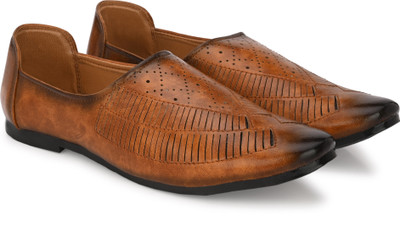 Vellinto Vellinto REGAL COOL Jutis for Men Mojaris for Men Nagra for Men Mojaris For Men(Tan , 9)