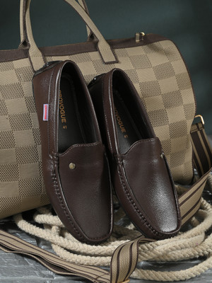 PROVOGUE Men Driving Shoes | Men Loafers | Driving Loafers For Men | Casual Loafers | Driving Shoes For Men(Brown , 7)