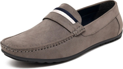 HERE&NOW Grey suede casual slip on loafers Loafers For Men(Grey , 8)