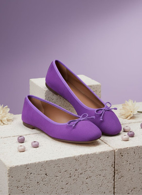 Ezok 1015 Lightweight Comfort Genuine Leather Soft Summer Trendy Premium Stylish Bellies For Women(Purple , 8)