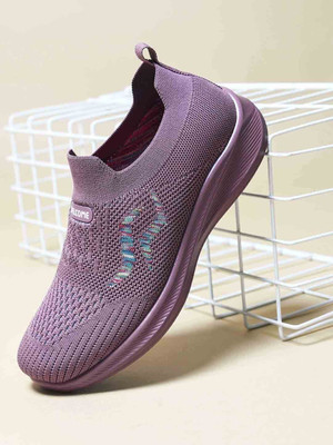 WELCOME Stylish & Comfortable Breathable Walking Casual Perfect for Outdoor Wear Slip On Sneakers For Women(Purple , 5)