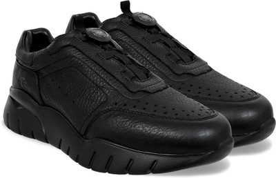 Allen Cooper Comfortable Genuine Leather Sneaker Sneakers For Men(Black , 7)