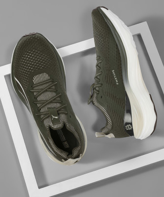 PUMA ForeverRun NITRO Knit Running Shoes For Men(Green , 7)