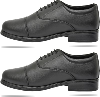 BTOM Lightweight Faux Leather Police and Oxford Police Shoes for Men Boots For Men Oxford For Men(Black , 8)