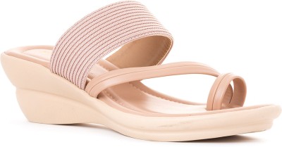 Khadim's Pink Heel Slip On Sandal Casuals For Women(Pink)