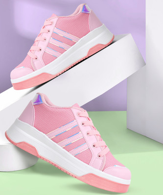 Zixer High Heel Top Casual Stylish New Attractive Sneakers Shoes for Women And Girls Sneakers For Women(Pink , 4)