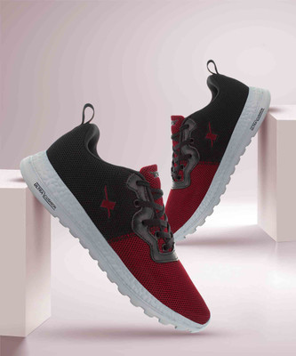 Sparx men's black shop and red running shoes