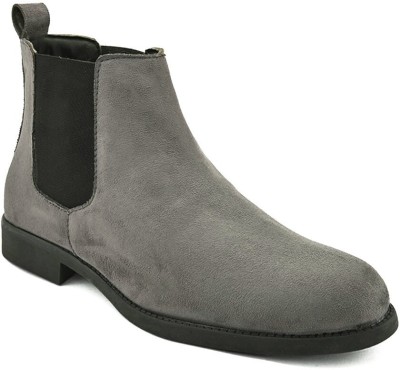 Hirel's Suede Chelsea Boots for Men | Soft Cushioned Insole, Slip-Resistance Boots For Men(Grey)