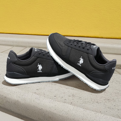 U.S. POLO ASSN. REGON BLK Sneakers For Men(Black , 8)