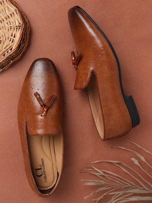 CARLTON LONDON Loafers For Men(Tan , 9)