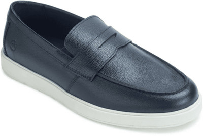 THOMAS CRICK Thomas Crick Versatile Premium Grain Leather Loafers Slip On For Men(Navy , 9)
