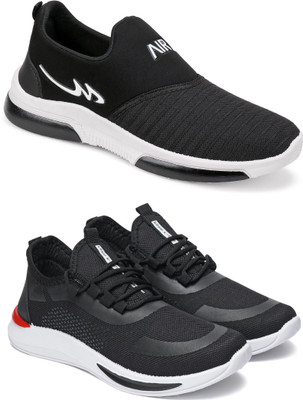 Free Kicks Combo Of 2 Shoes FK-Mexico & FK-432 Sneakers For Men(Black , 6)