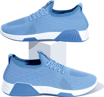RapidBox Breathable | Knitted | Lace up Sneakers For Men(Blue , 9)
