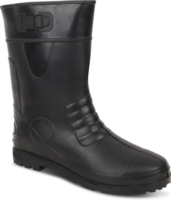 Elecant 11-inch PVC Gumboots, Non-Metallic Toe, Oil, Water and Acid Resistant Boots For Men(Black , 8)