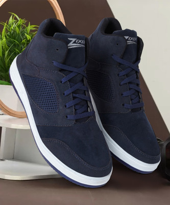 Zixer High Ankle Casual Shoes For Men Chunky Fashion Sneakers For Boys| Dancing Shoes High Tops For Men(Blue, White , 6)