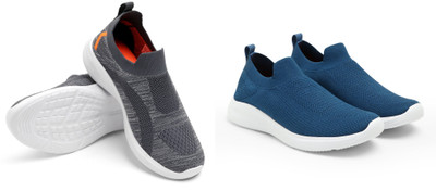 Face Stylish Sports Shoes for Men – Ideal for Running, Gym & Training Sneakers For Men(Blue, Grey , 8)
