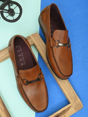 SAN FRISSCO Genuine Leather Formal Loafers For Men Loafers For Men(Tan)