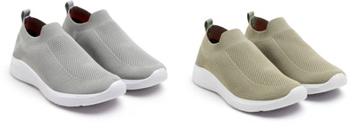 Face Stylish Sports Shoes for Men – Ideal for Running, Gym & Training Sneakers For Men(Green, Grey , 7)