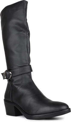 Inc.5 Party Wear Solid Round Toe Block Heel Ankle Boots Boots For Women(Black , 4)