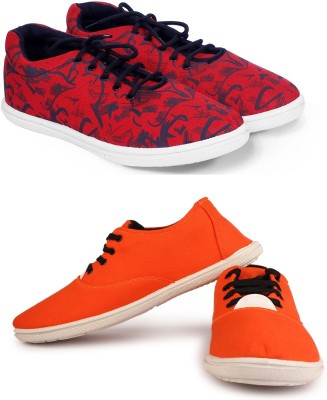 Kzaara Casuals For Men(Red, Orange , 6)