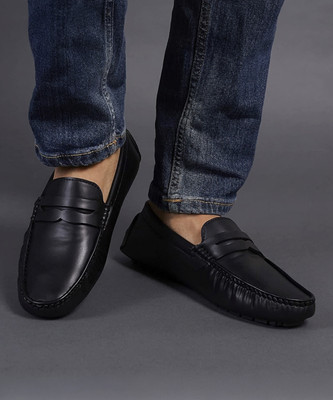 BIG FOX Strider-6 Penny Casual Loafers For Men(Black , 10)