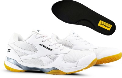 Grade WINNER Badminton Shoes For Men(White , 11)