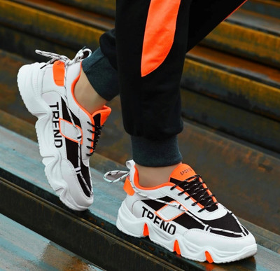 EZDEZARIO RAINBOW5 Sneakers For Men(Orange, White , 6)