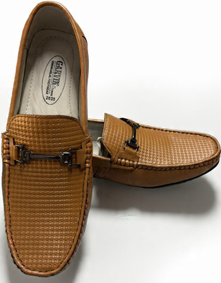 Rohit footwear Loafers For Men(Tan , 9)