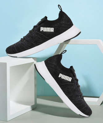 PUMA Flyer Runner Engineered Knit Running Shoes For Women(Black , 4)