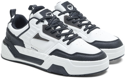 asian MOJO-07 Sneakers for Men | Lifestyle Casual Sneakers for Men | Sneakers For Men(White, Black , 7)
