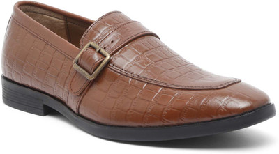 LOUIS STITCH Monk Strap For Men(Tan , 7)