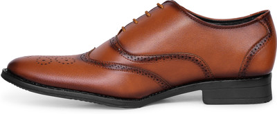 Double five Mens Vegan Formal Shoes with PU cushion Brogues For Men(Brown , 6)