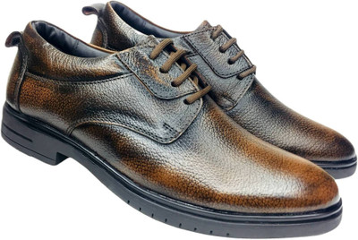 KOXA RA 735 - Men's Formal Shoes ( Italian Leather) Derby For Men(Brown , 9)