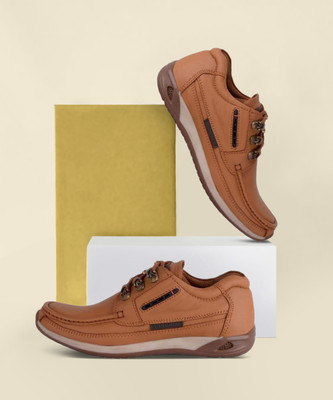Step Feet Pure Leather Top Quality Lifestyle Casuals For Men(Tan , 10)