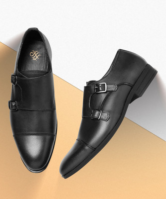 House of Pataudi Corporate Casuals For Men(Black , 7)