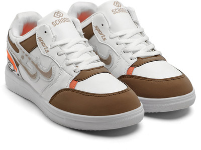 OUNIK STYLE New Latest Collection of Stylish Comfortable Sports shoes Running Shoes Sneakers For Men(White, Brown , 10)