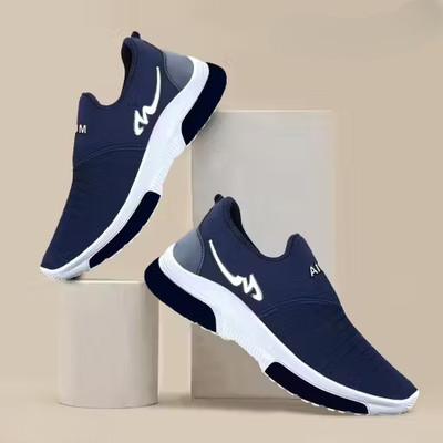 BOKZZON Streetwear shoes for men sports – stylish running shoes for men Running Shoes For Men(Navy , 6)