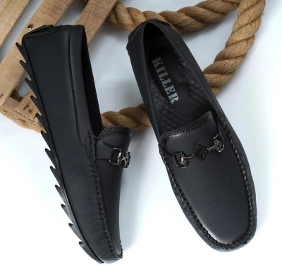 KILLER Casual Loafers for Men | Stylish, Comfortable & Lightweight Daily Wear Shoes Loafers For Men(Black , 9)