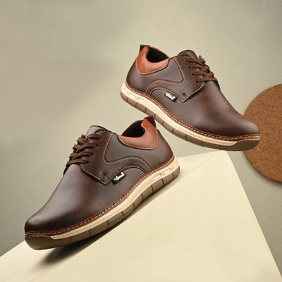 Vellinto Vellinto DRIFT Casual Derby ll Stylish Semi Formal Shoes Casuals For Men(Tan , 9)