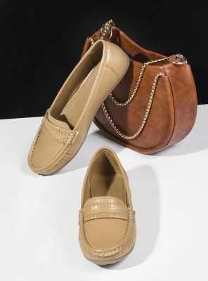 TRYME Loafers For Women(Tan , 5)