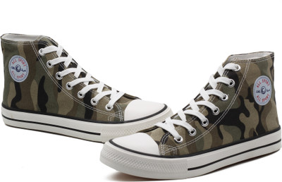 TRENDUTY High Top Walking,GymWear, DailyUse Casual Canvas Shoes For Men(Green , 7)