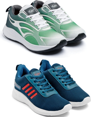 Face Men’s Sports Running Shoes – Lightweight, Breathable & Comfortable Running Shoes For Men(Green, Blue , 10)