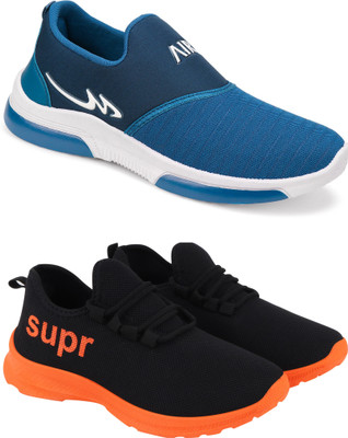Free Kicks Combo Of 2 Shoes FK-Mexico & FK-411 Sneakers For Men(Orange , 8)
