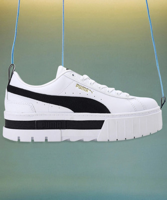 PUMA Mayze Lth Wn s Sneakers For Women(White , 3)