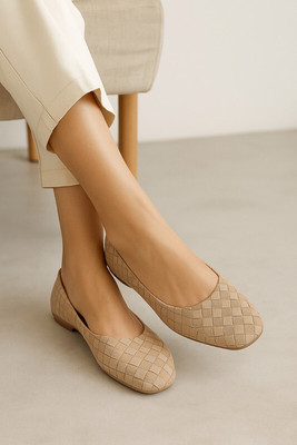 CHEMISTRY Synthetic Casual Stylish Lightweight and Comfortable Daily Wear Slip-On Bellies For Women(Beige , 4)