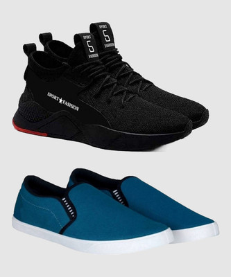 HOTSTYLE Running Shoes For Men(Black, Blue , 9)