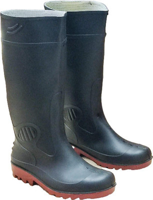 gumboots Fiber Toe Rubber Safety Shoe(Black, S1, Size 8)