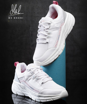 asian Casual Sneaker Shoes For Women | Stylish and Comfortable | Lace-Up Style Running Shoes For Women(White, Pink , 5)