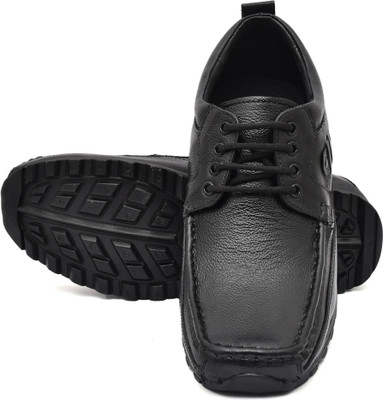 PILLAA PILLAA Men's Leather Formal Lace Up Derby Shoes Lace Up For Men(Black , 7)