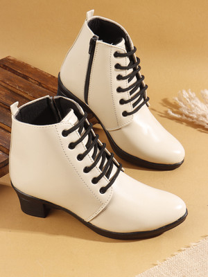 PLANET WALK Lightweight comfort extra-soft with trendy, premium stylish design Boots For Women(Off White , 3)